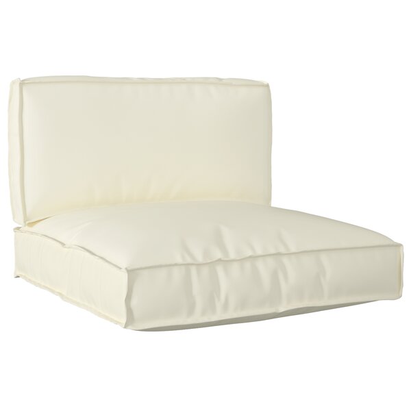 vidaXL Ensemble de coussins de palette en 2 pièces crème en tissu Oxford
