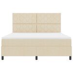 vidaXL Lit à ressort avec matelas & LED Crème 180x200 cm Tissu