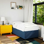 vidaXL Cadre de lit Bleu 90x200 cm Tissu
