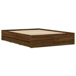vidaXL Cadre de lit et tiroirs chêne marron 120x200 cm bois ingénierie