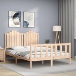 vidaXL Cadre de lit avec tête de lit 140x190 cm bois massif
