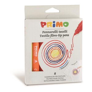 Feutres pour textile  en boîte en carton  8 couleurs. Ø 4.1 mm primo