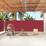 vidaXL Auvent latéral rétractable Rouge 180x1000 cm