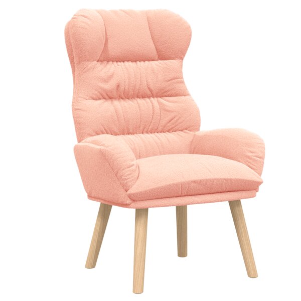 Fauteuil relaxant vidaXL en tissu rose à poils bouclés