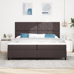 vidaXL Lit à Sommier avec Matelas & LED Marron 200x200 cm Tissu