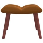 vidaXL Chaise à bascule avec repose-pied Marron Velours