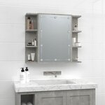 vidaXL Armoire à miroir avec LED Gris béton 70x16 5x60 cm