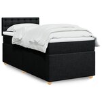 vidaXL Sommier à lattes de lit et matelas Noir 80x200 cm Tissu