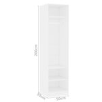 vidaXL Garde-robe Blanc 50x50x200 cm Bois d'ingénierie