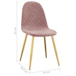 vidaXL Chaises à manger lot de 2 Rose Velours