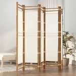 vidaXL Cloison de séparation pliante 5 panneaux 200 cm Bambou et toile