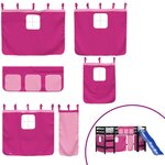 vidaXL Lit mezzanine enfants avec rideaux sans matelas rose 80x200cm