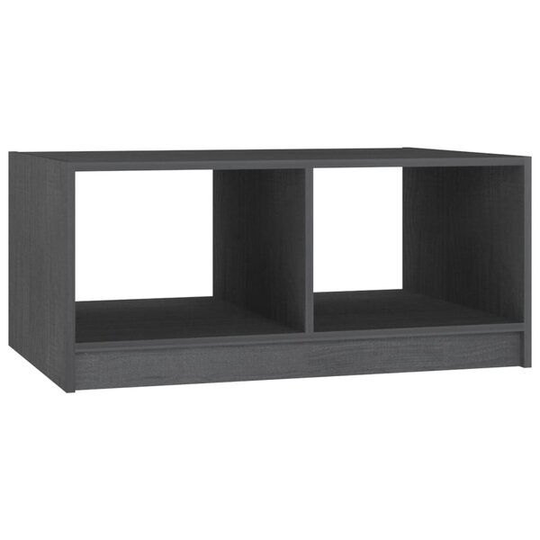 vidaXL Table basse gris 75x50x33 5 cm bois de pin massif