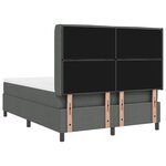 Lit à ressorts vidaXL avec matelas et LED Gris foncé 140x200 cm Tissu