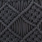 vidaXL Pouf fait à la main en macramé Anthracite 45x30 cm Coton