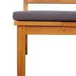 vidaXL Chaise longue 3 en 1 avec coussins gris clair en bois d'acacia