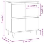 vidaXL Buffet Gris béton 60x35x70 cm Bois d'ingénierie