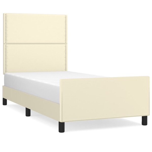 vidaXL Cadre de lit avec tête de lit Crème 80x200 cm Similicuir