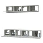 vidaXL Ensemble de meubles TV 5 Pièces Gris béton Bois d'ingénierie