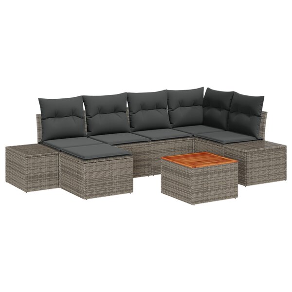 vidaXL Ensemble de Canapés de Jardin 7 Pièces avec Coussins