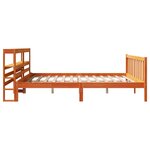 vidaXL Cadre de lit et tête de lit cire marron 180x200 cm bois de pin