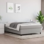 vidaXL Cadre de lit sans matelas gris clair 140x190 cm tissu
