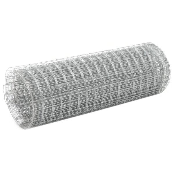 vidaXL Grillage pour volière acier galvanisé 25x0 5 m argenté