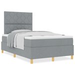 vidaXL Lit à ressorts avec matelas gris clair petit double tissu