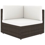 vidaXL Salon de jardin 11 Pièces avec coussins Marron Résine tressée
