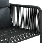 vidaXL Salon de jardin 9 Pièces PVC Résine tressée Noir