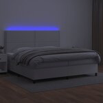 vidaXL Sommier à lattes de lit avec matelas et LED Blanc 200x200 cm