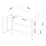 Armoire de bureau casier de bureau meuble de rangement pour salon bureau chambre atelier acier 75 x 80 x 40 cm gris clair 03_0006320