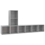 vidaXL Ensemble de meuble TV 3 Pièces Gris béton Aggloméré