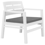 Salon de jardin meuble d'extérieur ensemble de mobilier 3 pièces plastique blanc 02_0016062