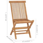vidaXL Chaises de jardin lot de 2 avec coussins bleu clair Teck massif