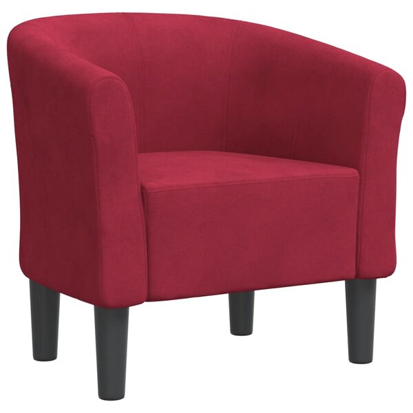 vidaXL Fauteuil cabriolet rouge bordeaux velours