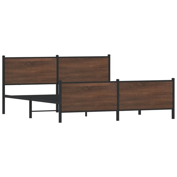 vidaXL Cadre de lit en métal sans matelas chêne marron 200x200 cm