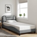 vidaXL Cadre de lit avec LED sans matelas gris clair 80x200 cm tissu