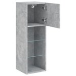 vidaXL Meuble TV avec lumières LED gris béton 30 5x30x90 cm