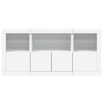 vidaXL Buffet avec lumières LED blanc 142 5x37x67 cm