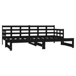 vidaXL Lit coulissant sans matelas noir 2x(90x200) cm