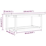 vidaXL Table basse Blanc 110x55x45 cm Bois massif de pin