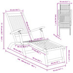 vidaXL Chaise longue d'extérieur repose-pieds et table Acacia solide