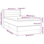 vidaXL Sommier à lattes de lit avec matelas Crème 80x200 cm Tissu