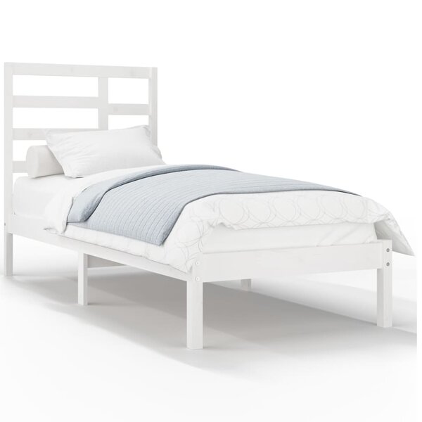 vidaXL Cadre de lit Blanc Bois massif 100x200 cm