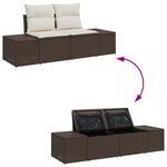 vidaXL Ensemble de canapé de jardin 6 pièces avec coussins Marron Poly Rattan