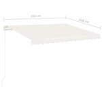 vidaXL Auvent manuel rétractable avec LED 350x250 cm Crème