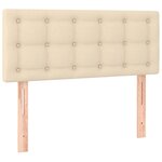 vidaXL Sommier à lattes de lit avec matelas LED Crème 90x190 cm Tissu