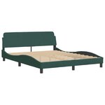 vidaXL Cadre de lit avec lumières LED vert foncé 160x200 cm velours