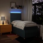vidaXL Sommier à lattes de lit avec matelas Bleu 100x200 cm Tissu